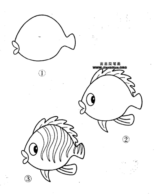 小鱼简笔画图片教程