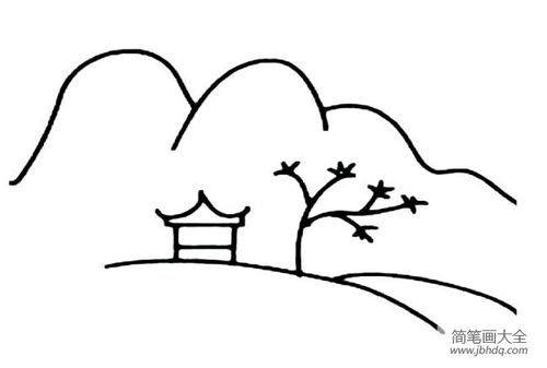 风景简笔画大山风景简笔画