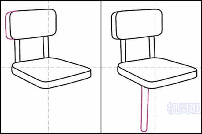 怎么教孩子用几何图形一步一步画靠背椅简笔画步骤图解