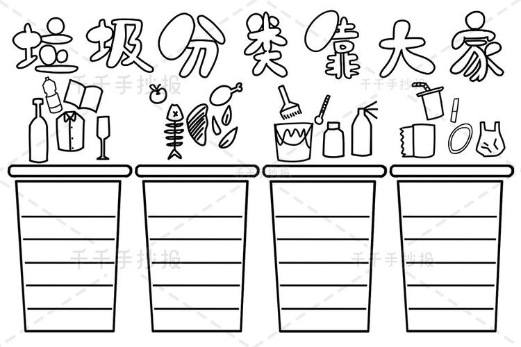 最新小学生垃圾分类手抄报模板垃圾分类手抄报简笔画