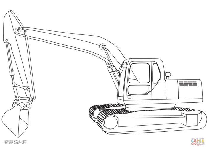 挖掘机简笔画图片