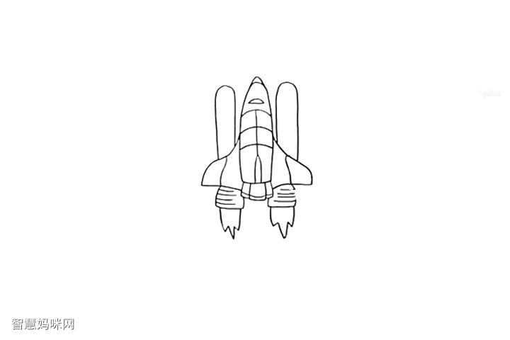 简单的航天飞机怎么画-图1简笔画作品完成图