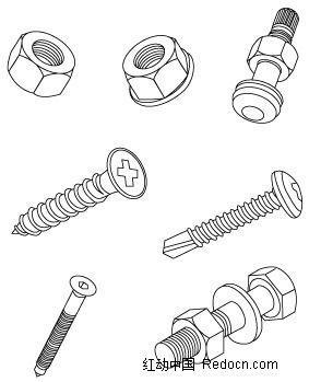 螺丝钉螺丝帽矢量图五金工具 螺丝钉螺 螺丝钉简笔画螺丝钉卡通简