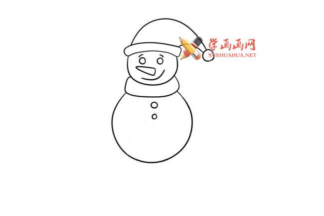 漂亮的卡通雪人的简笔画彩色