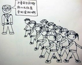 军训卡通人物简笔画