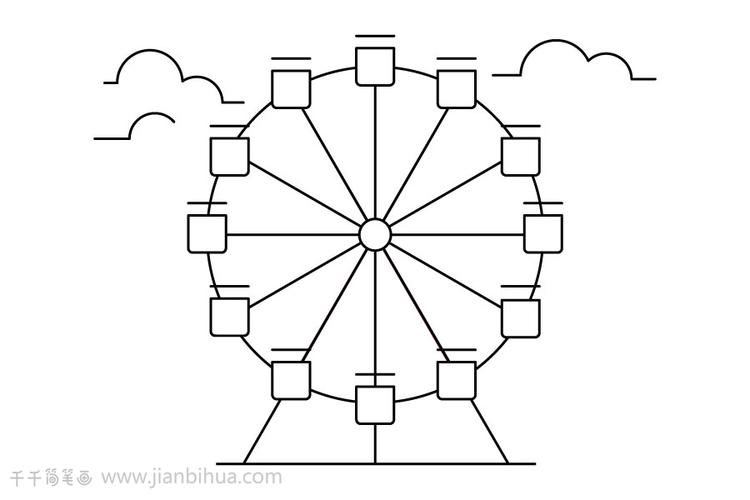 游乐园摩天轮手账素材图片手帐排版简笔画