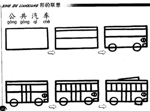 儿童公共汽车简笔画