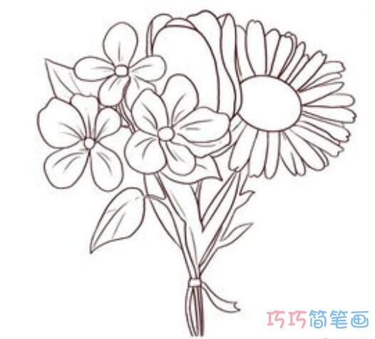 怎么画一束美丽好看的茉莉花茉莉花简笔画图片