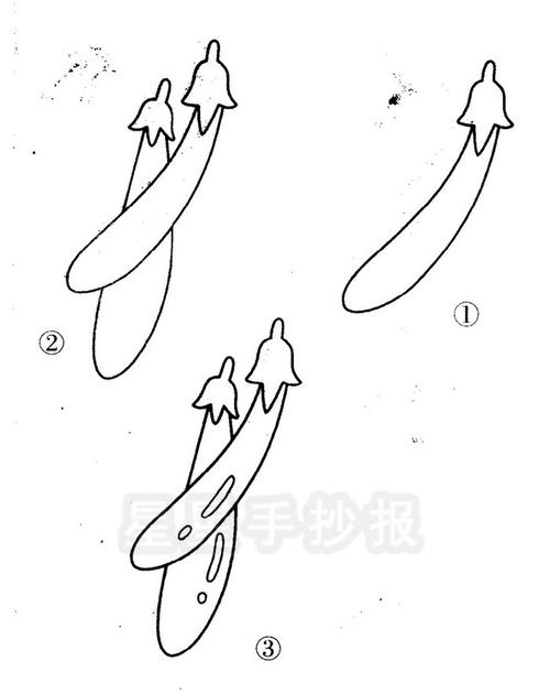 茄子简笔画图片教程