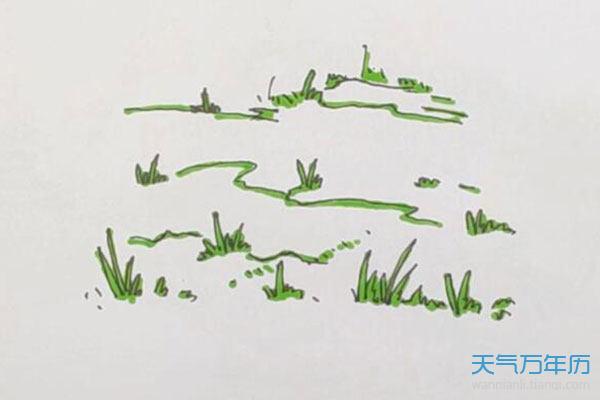 草地简笔画怎么画草地的简笔画步骤图解教程