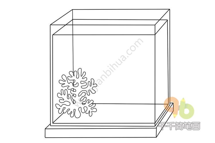 正方形鱼缸简笔画步骤图