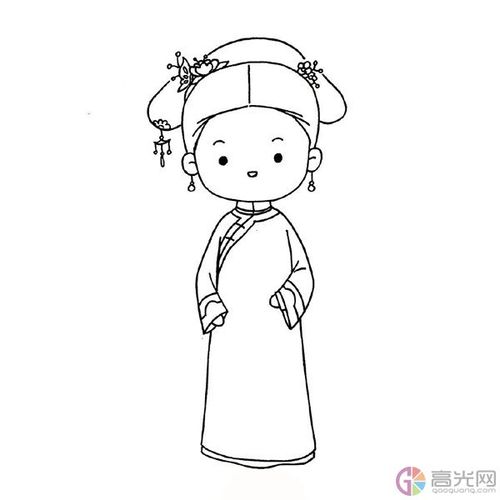 清宫女孩简笔画画法清宫美女简笔画画法教程