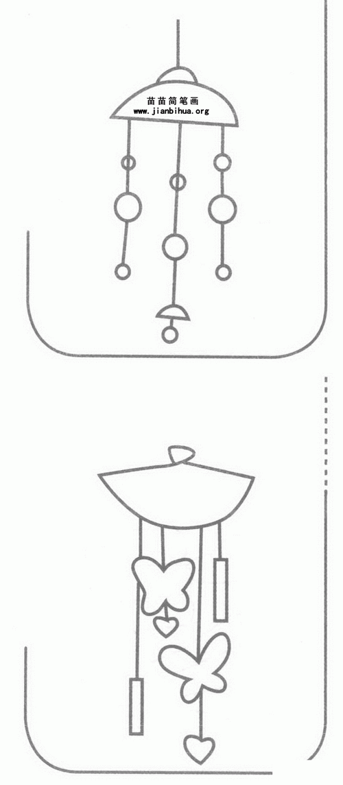 美丽的风铃简笔画图片教程