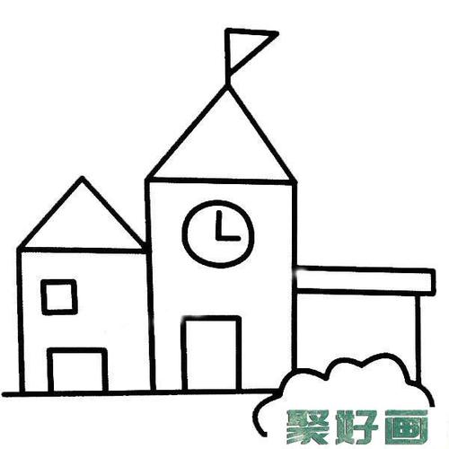 学校简笔画彩色图片怎么画简笔画教程