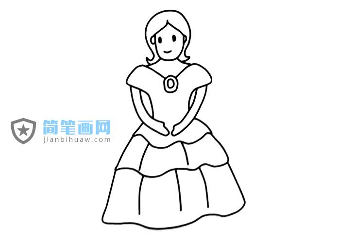 穿裙子的美女简笔画图片