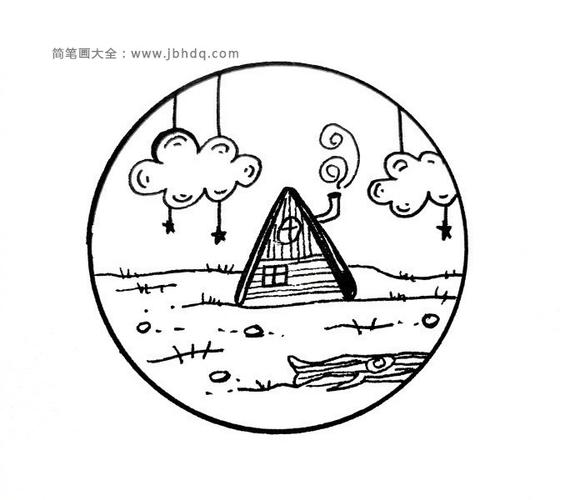 一组漂亮的风景针管笔简笔画