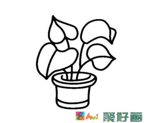 绿植小盆栽简笔画怎么画简笔画教程