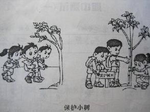 儿童画 简笔画 手绘 线稿 293220给小树浇水简笔画爱护树木铅笔画图片