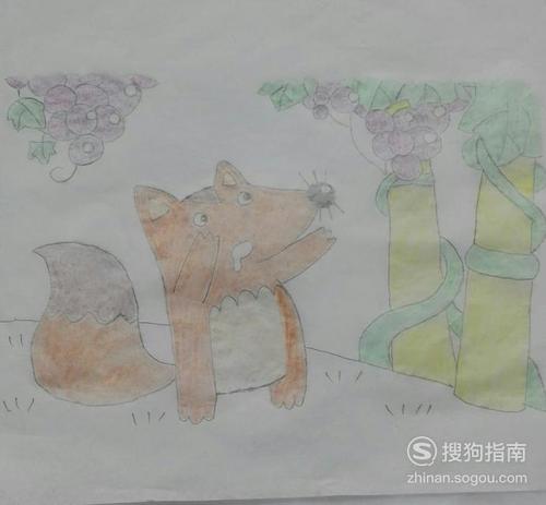 如何画想吃葡萄的狐狸的简笔画