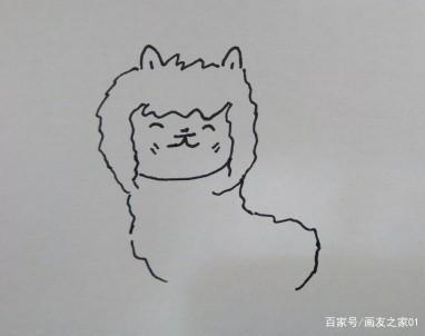 简笔画一步步教你画羊驼文具盒女孩