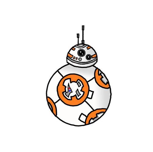 机器人简笔画 - 星球大战bb-8简笔画教程